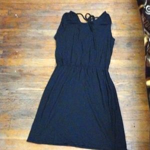 Loft Black Tank Mini Dress Vee's in the Back and Ties Size XS Like New
